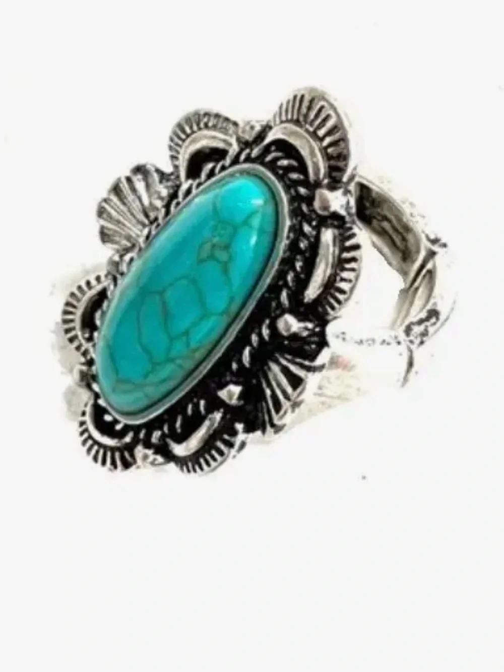 Turquoise Oval Statement Ring - Women Jewelry